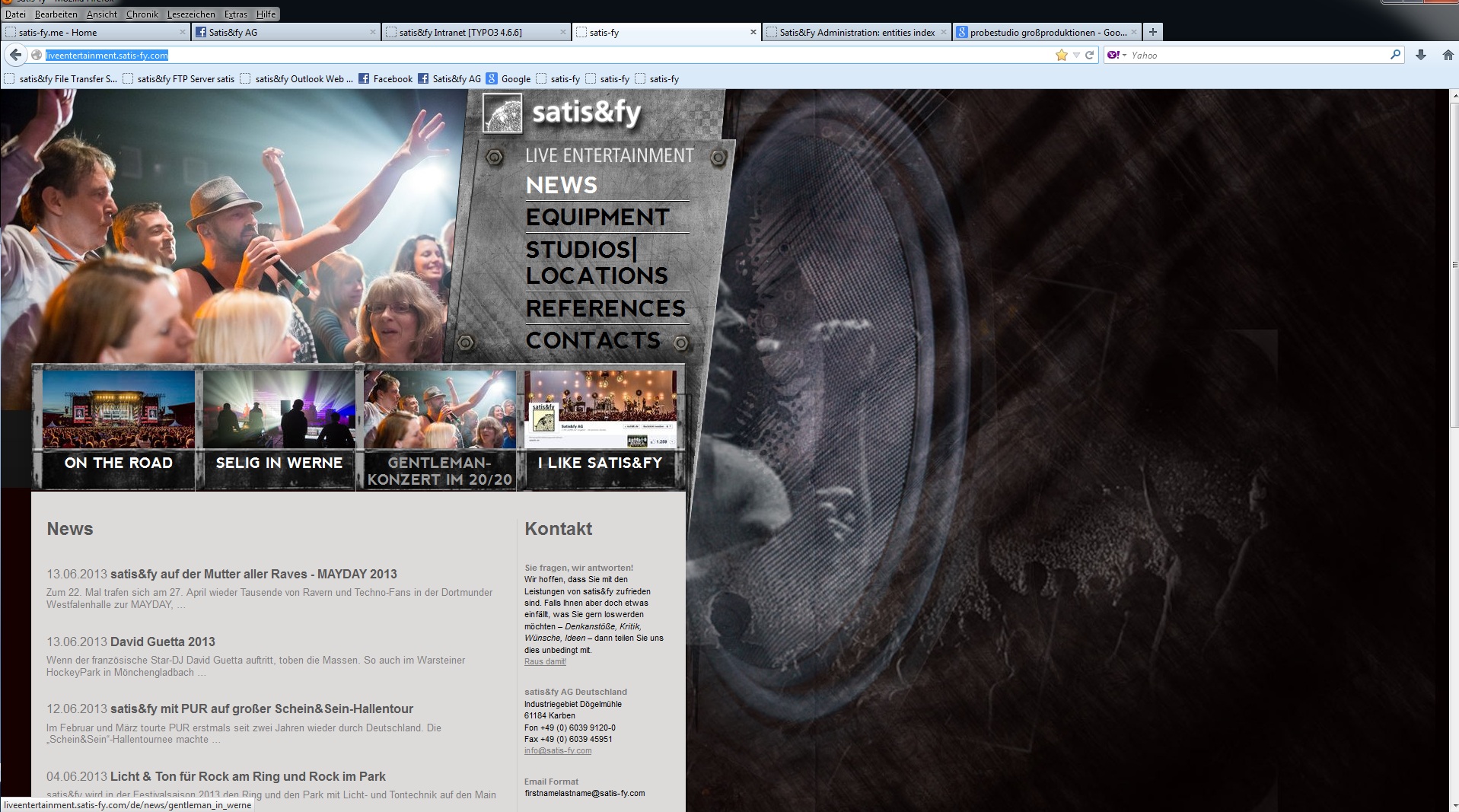 Zur News: satis&fy mit eigener Live Entertainment Webseite