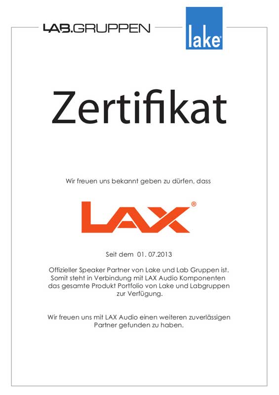 Zur News: LAX ist „Speaker Partner“ von Lab.gruppen und Lake