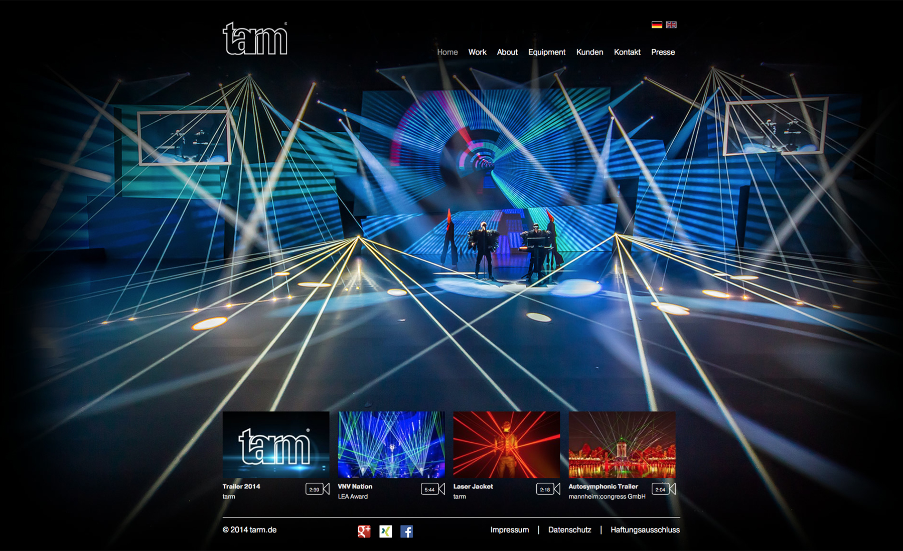Zur News: tarm Showlaser GmbH mit neuer Homepage