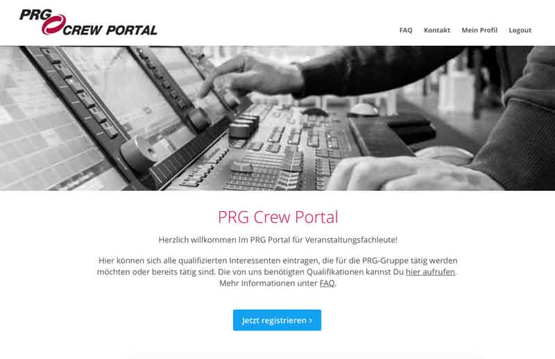 Zur News: PRG XL Video startet Crew Portal in Deutschland
