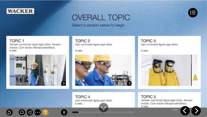 Zur News: 3c entwickelt Styleguide für WACKER E-Learning