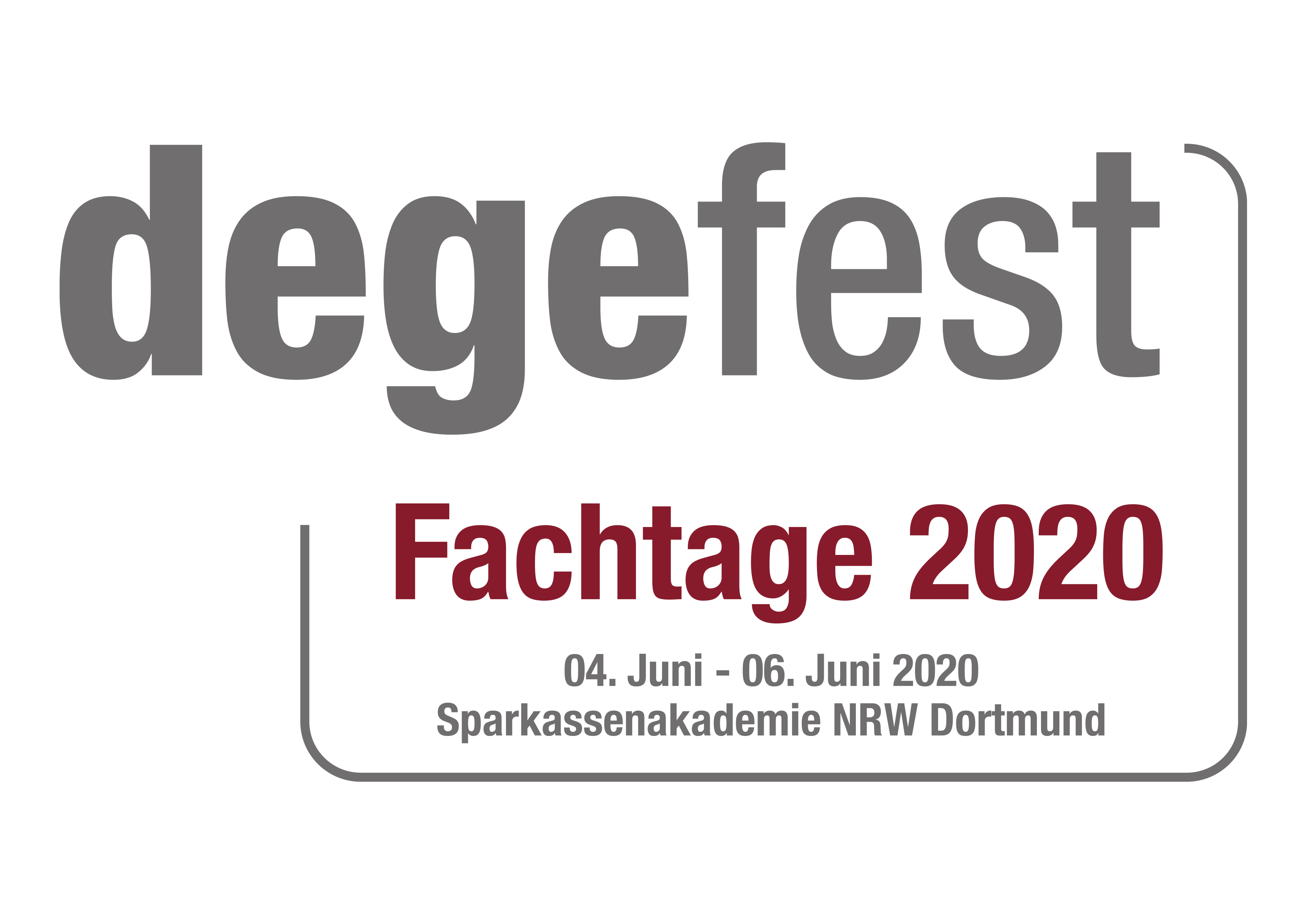 Zur News: LEIDER ABGESAGT: degefest-Fachtage 2020 – 04.- 06. Juni 2020 in der Sparkassenakademie NRW Dortmund!