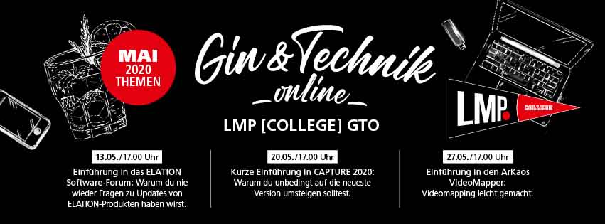 Zur News: LMP Lichttechnik startet Online-Angebot LMP [college] Gin & Technik Online