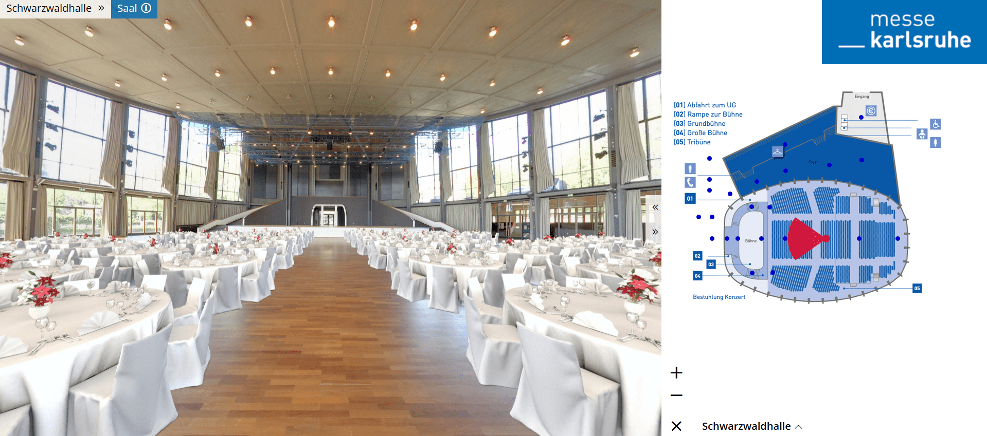 Zur News: 360°-Aufnahmen ermöglichen digitale Besichtigung der Messe und des Kongresszentrums Karlsruhe
