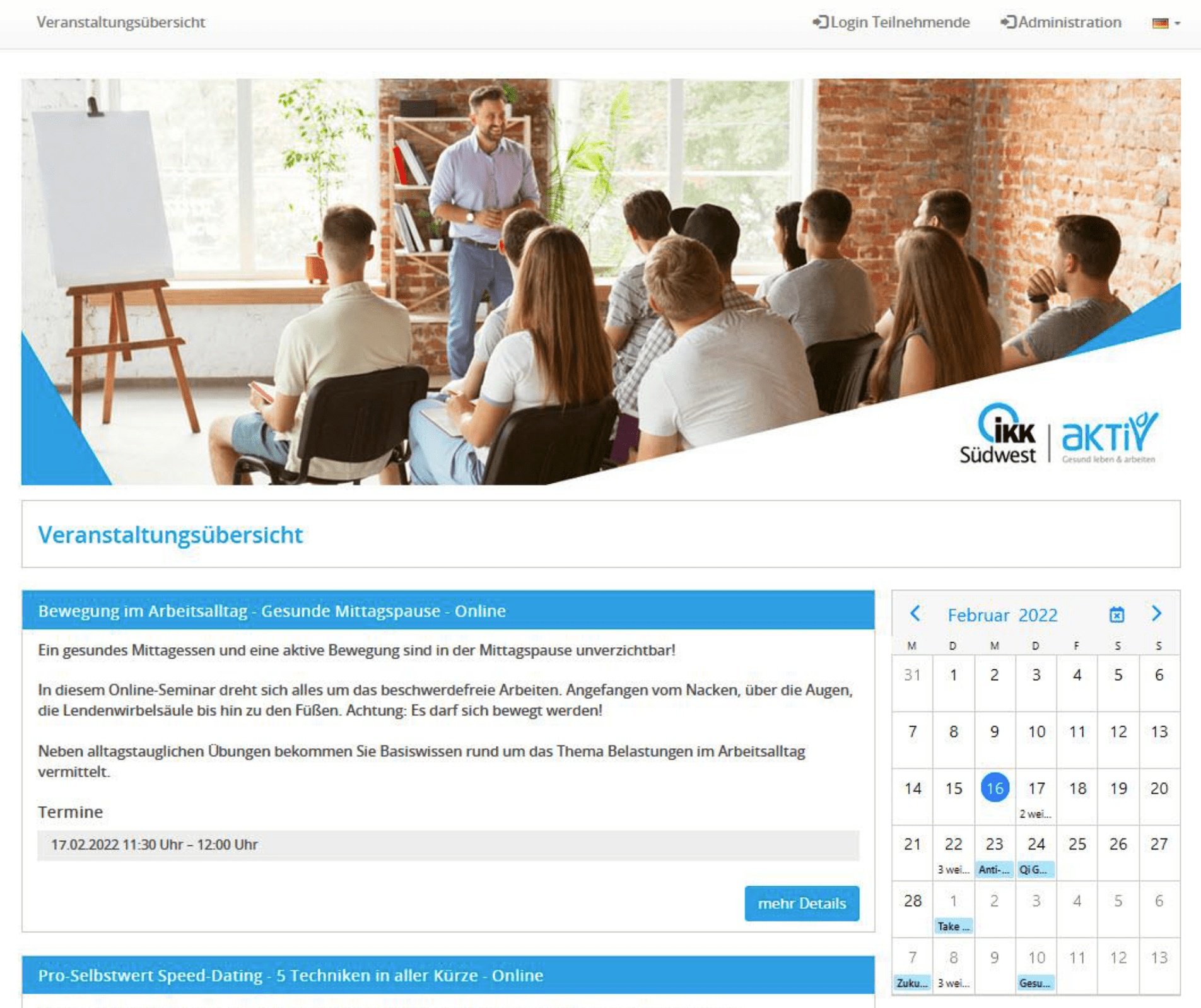 Zur News: meetingmasters.de ist der neue Service-Provider für das Veranstaltungsprogramm der IKK Südwest