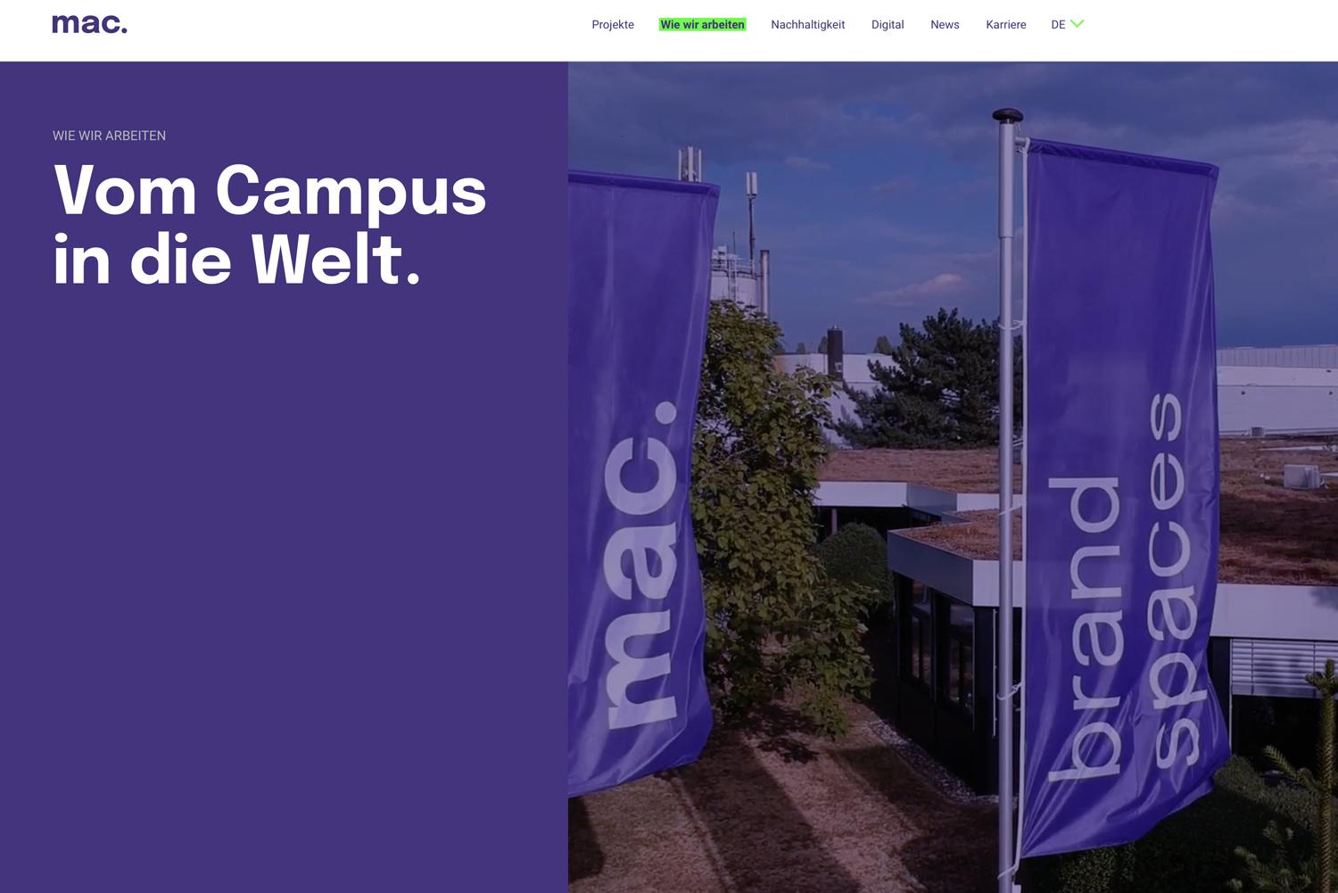 Zur News: mac. brand spaces relauncht Website