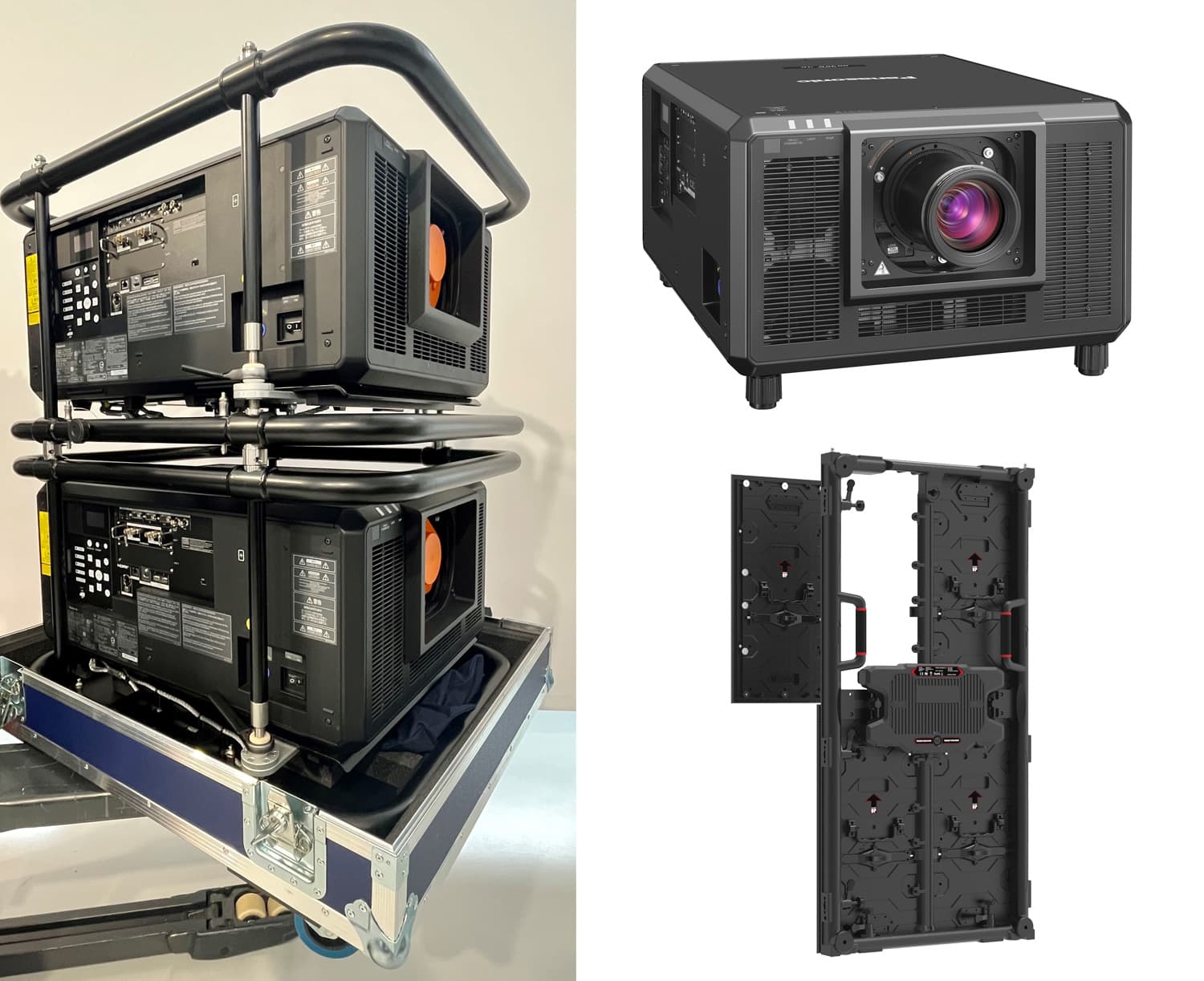 Zur News: Neu im Bildkraft-Verleih: Panasonic PT-RQ35K und INFiLED AR3.9-Panels