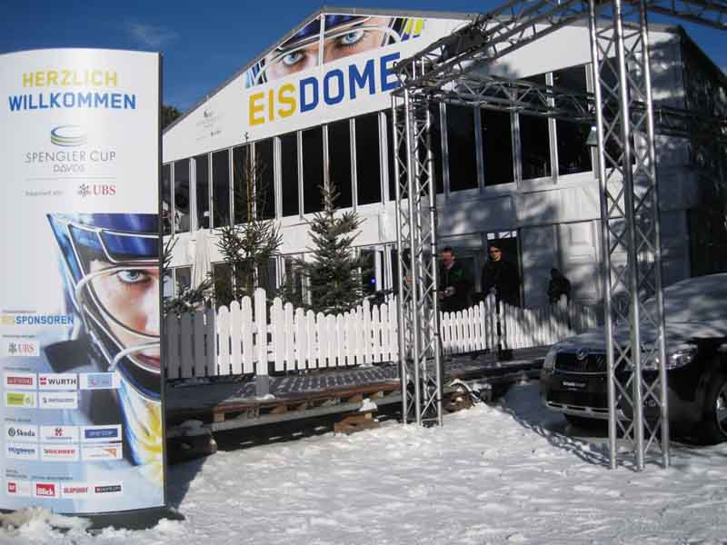 Zur News: Temporäres Gebäude für „Spengler Cup Davos“