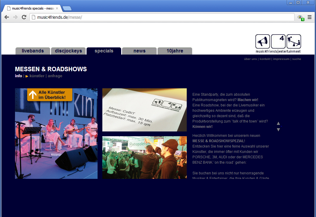 Zur News: music4friends mit neuem Messe und Roadshow Spezial