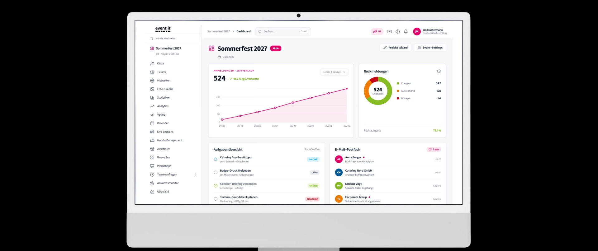 Zur News: event it stellt KI-gestützte Eventplattform mit modularem Aufbau vor